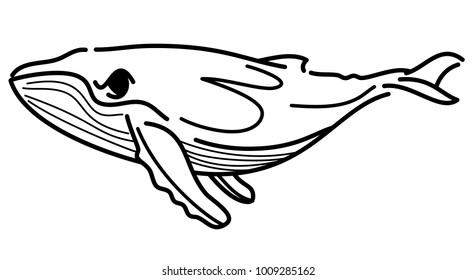 Simple line art of Big fish of the ocean series.
