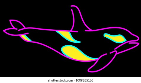 Simple line art of Big fish of the ocean series.