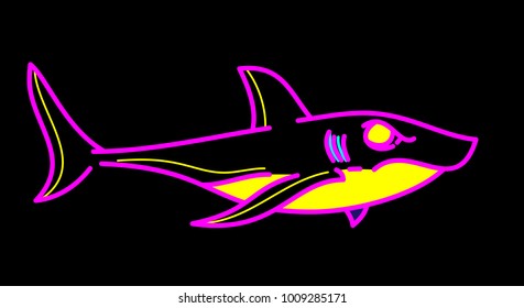 Simple line art of Big fish of the ocean series.