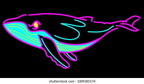 Simple line art of Big fish of the ocean series.