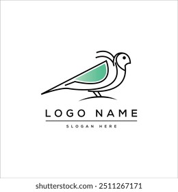 simple line art bird logo design