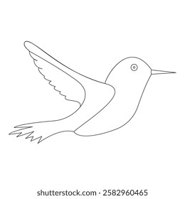Simple Line Art of a Bird - Minimalist Bird Illustration