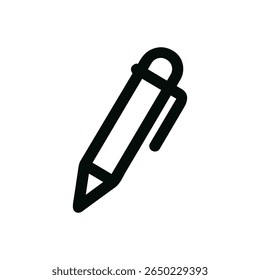 Simple Line Art Black Pen Tool Writing Implement Icon Shape