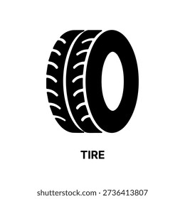 Simple Line Art Black and White Tire Rubber Automotive Icon