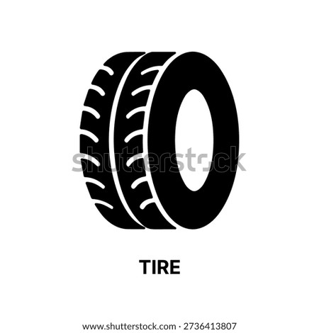 Simple Line Art Black and White Tire Rubber Automotive Icon