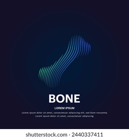 simple line art Bone Vector logotype illustration on dark background. Dog Bone logo vector template suitable for organization, company, or community. EPS 10