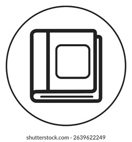 Simple line art book icon graphic design element