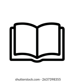 Simple Line Art Book Reading Material Education Study Icon Symbol