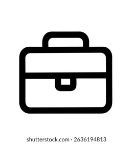 Simple Line Art Briefcase Office Bag Handle Modern Business Icon