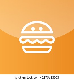 simple line art burger logo design with eyes