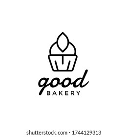 Logo für einfache Linie Art Kuchen	
