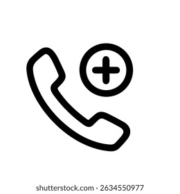 Einfache Linie Art Call Hinzufügen Kontakt Symbol Kommunikation