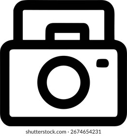 Einfaches Zeilenkunst-Kameragerät, einzelne Symbolsymbolsymbolgrafik