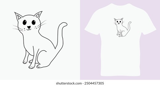 
einfache Linie Kunst Katze zu Hemd Design, Kontinuierliche eine Linie Zeichnung von Katze- Kätzchen. Nette Katze einzeilige Kunst, Vektorgrafik.
Cat World Domination Day. Katzensymbol in einer Zeile. 