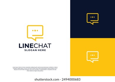 Simple line art chat logo design