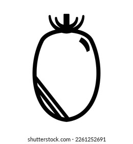 simple line art of a cherry tomato