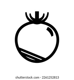 simple line art of a cherry tomato