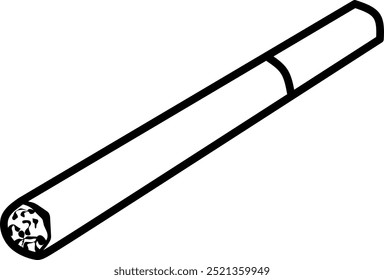 Simple Line Art of a Cigarette Icon for Smoking Concept