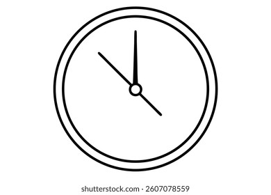 Simple Line Art Clock Illustration