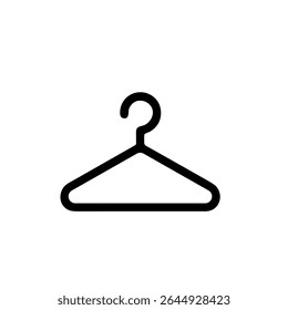 Simple Line Art Clothes Hanger Symbol for Laundry and Wardrobe