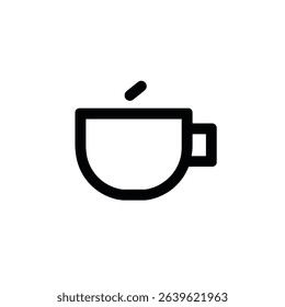 Simple line art coffee cup icon hot beverage minimalist design