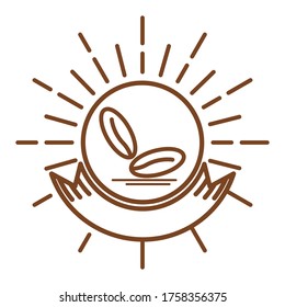 simple line art coffee logo vector illustration