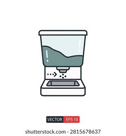 Simple line art coffee maker icon