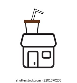 tienda de café de líneas simples