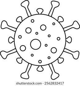 Simple Line Art Coronavirus Vector Graphic
