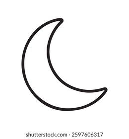 Simple Line Art Crescent Moon Icon