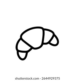 Simples linha arte Croissant pastelaria comida café da manhã padaria delicioso desenho minimalista