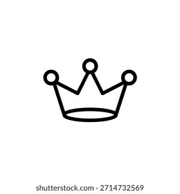 Simple line art crown icon symbol of royalty and power