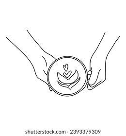 Simple line art of cup of coffee