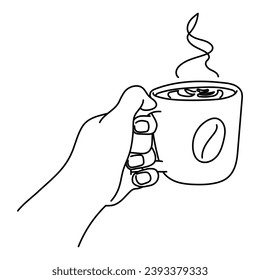 Simple line art of cup of coffee