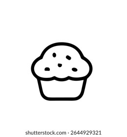 Simples linha arte Cupcake sobremesa pastelaria doce Ilustração isolada