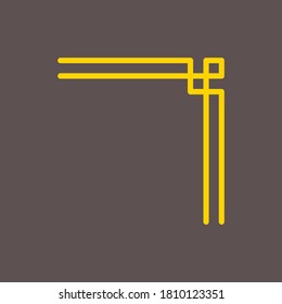 Simple line art for decorative design, ornament corner, greeting card, wedding decoration