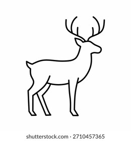 Simple line art deer icon illustration