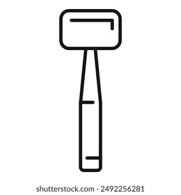 Simple line art depicting a single shaving razor, ideal for icons or instructional graphics