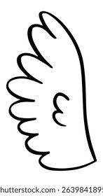 Simple line art depicting a wing gracefully flapping in the wind, capturing the essence of freedom, flight, and the enchanting beauty of nature