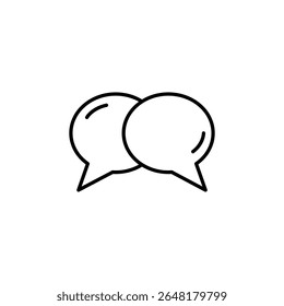 Simple Line Art Depiction Of A Conversation Bubbles Interacting Together