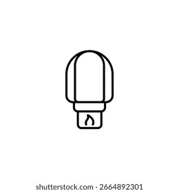 Representação De Arte De Linha Simples De Uma Lanterna Com Símbolo De Fonte De Luz Transparente