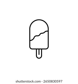 Simple Line Art Depiction Of A Summer Treat Popsicle On A Stick