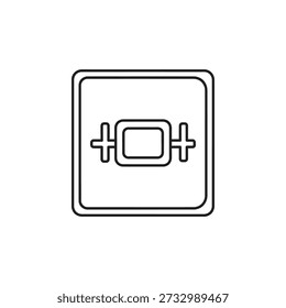 Simple line art design element with plus signs and rectangle