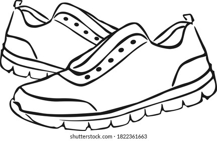 Simple Line Art Design from Shoes in Black
