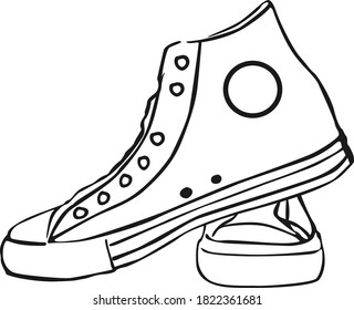 Simple Line Art Design from Shoes in Black