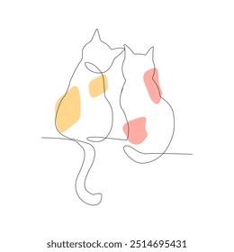 a simple line art design of two cats