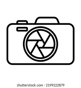 simple line art diaphragm camera icon