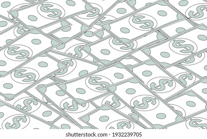 Simple line art dollar bill, background material