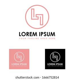 Simple Line art double letter L or LL font in flip image graphic icon logo design abstract concept vector stock. Can be used as a symbol related to initial or motif