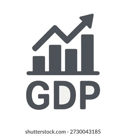 A simple line art drawing of a GDP chart, depicting growth and economic trends. Represents financial analysis and business performance.